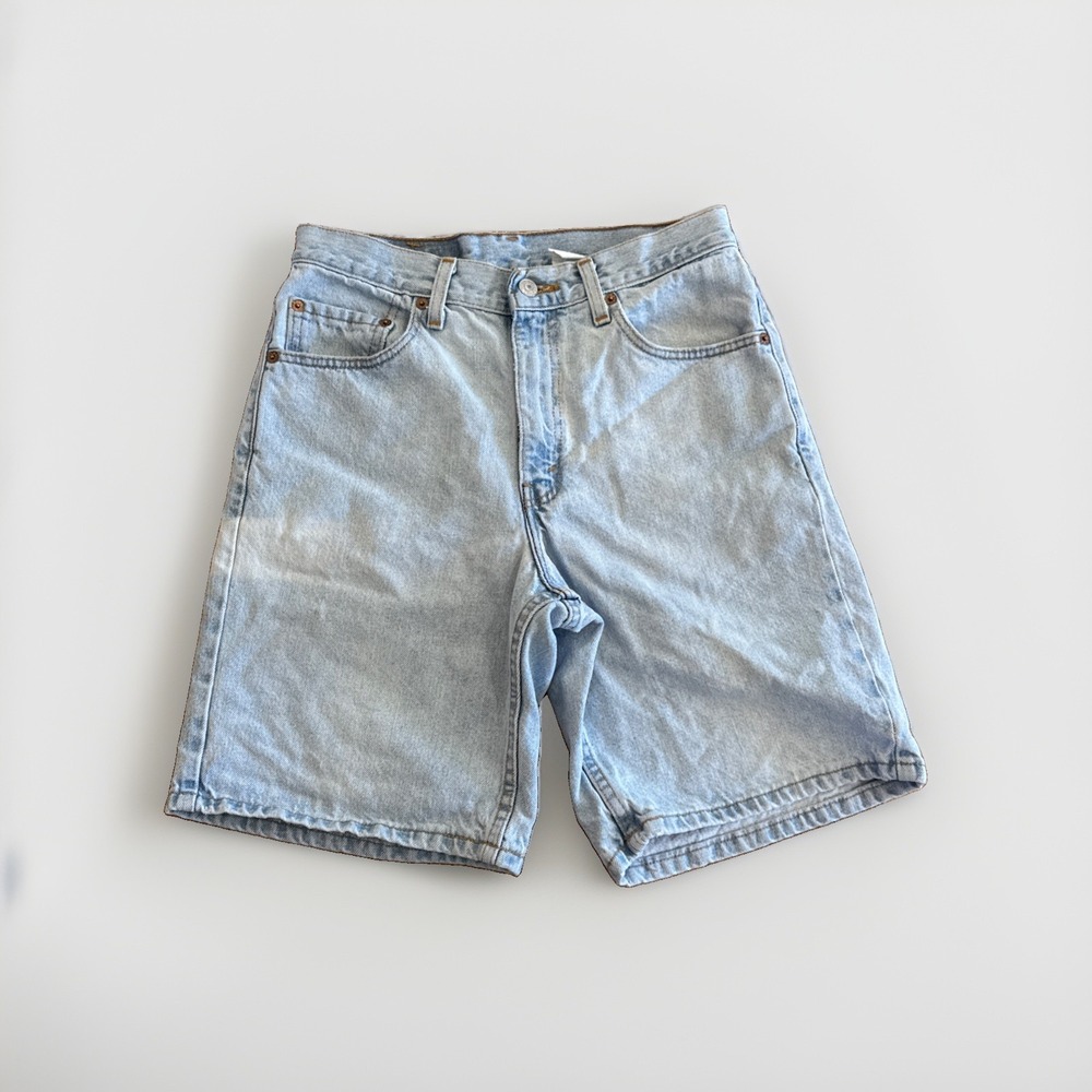 Vintage Levis 550 Shorts Mens 29 Light Wash Denim Jean Jorts 90s Distressed